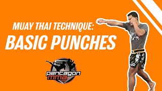 Muay Thai Technique  Basic Punches [upl. by Whitby702]