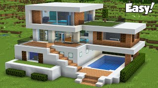 Minecraft How to Build a Modern House Tutorial Easy 32  Interior in Description [upl. by Chuipek]