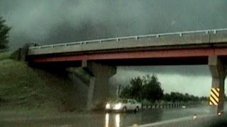 Tornado Survivor Hides Under Overpass [upl. by Pomcroy]