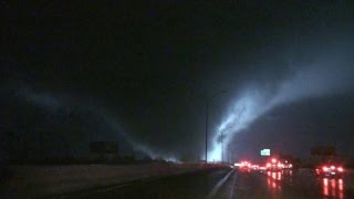 Massive tornado roars across highway [upl. by Dlanar]