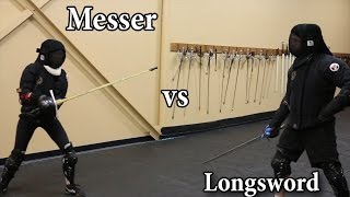 Messer vs Longsword w Commentary  Sparring Showcase [upl. by Shiff124]