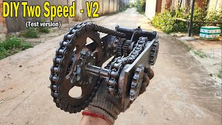 DIY Two Speed Gearbox for Go Kart  V2 Very easy [upl. by Akcirderf367]