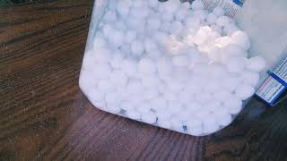 Pouring opening fresh naphthalene mothballs asmr mothballs naphthalene [upl. by Latoniah]