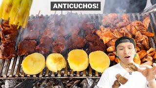 ¡COMIDA CALLEJERA PERUANA ANTICUCHOS CON RACHI  Abelca [upl. by Naehgem]