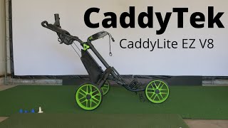 CaddyTek 3 wheel Version 8  BEST GOLF PUSH CART [upl. by Matilde]